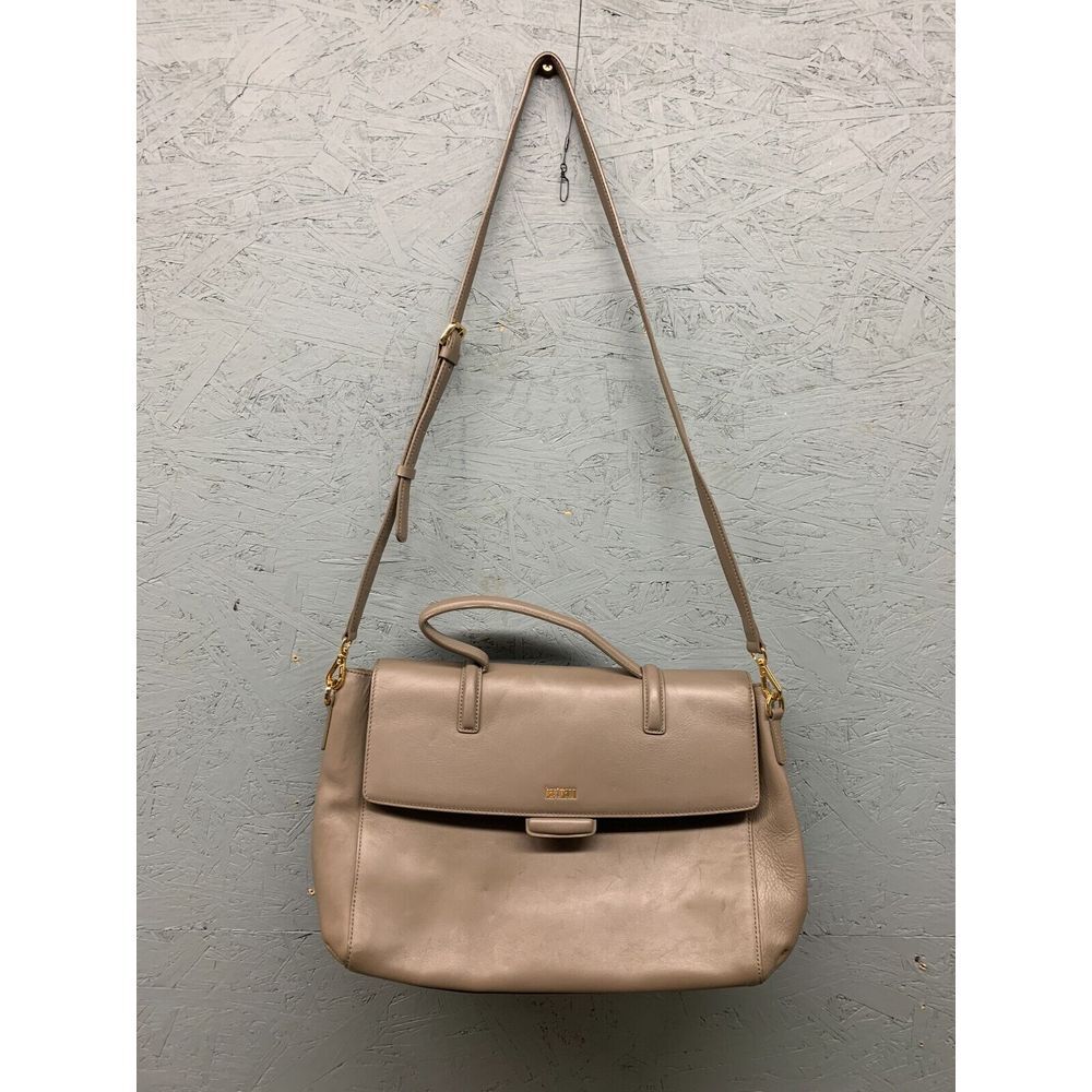 Hartmann Leather Satchel Bag Taupe‎ Top Handle Crossbody Shoulder Purse